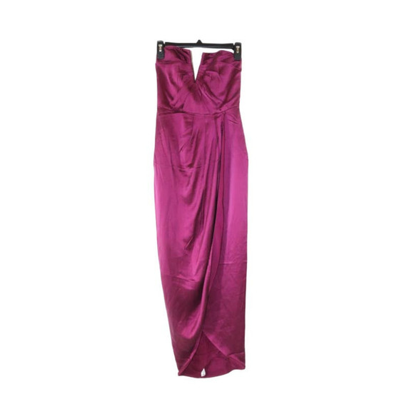 YUMI Kim Bombshell Silk Strapless Maxi Dress in Burgundy Size XS Wedding Season - Picture 7 of 13